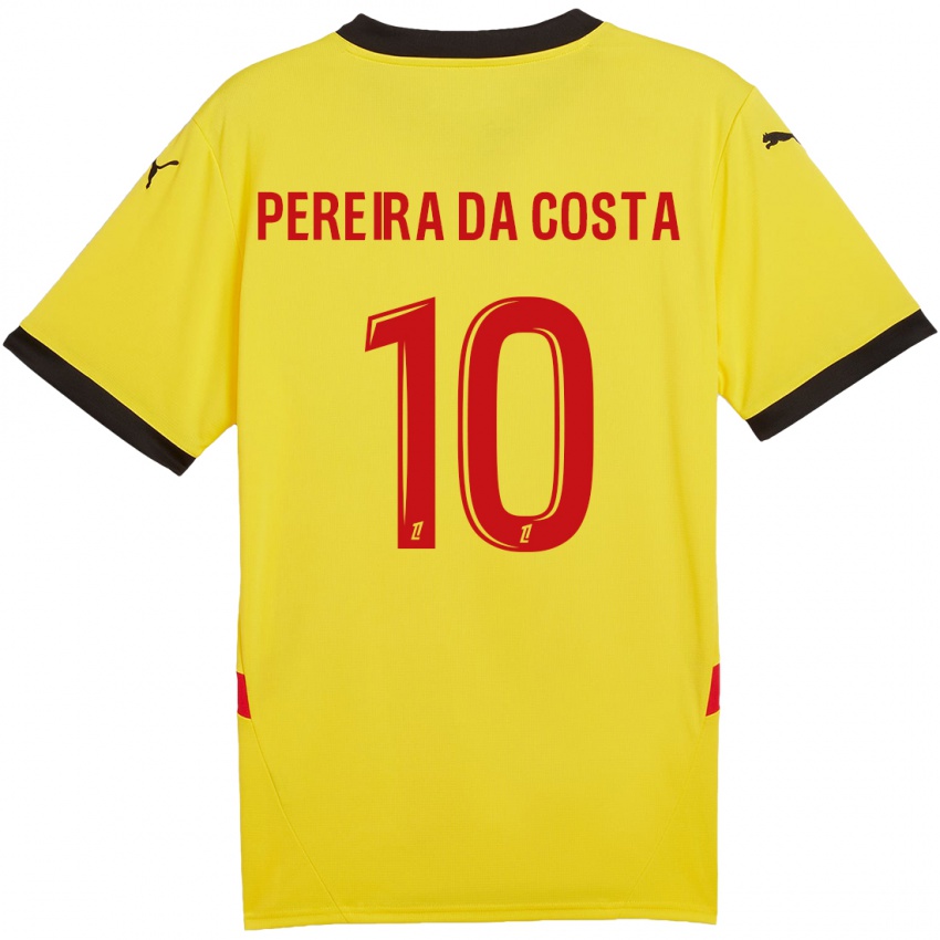 Kinder David Pereira Da Costa #10 Gelb Rot Heimtrikot Trikot 2024/25 T-Shirt