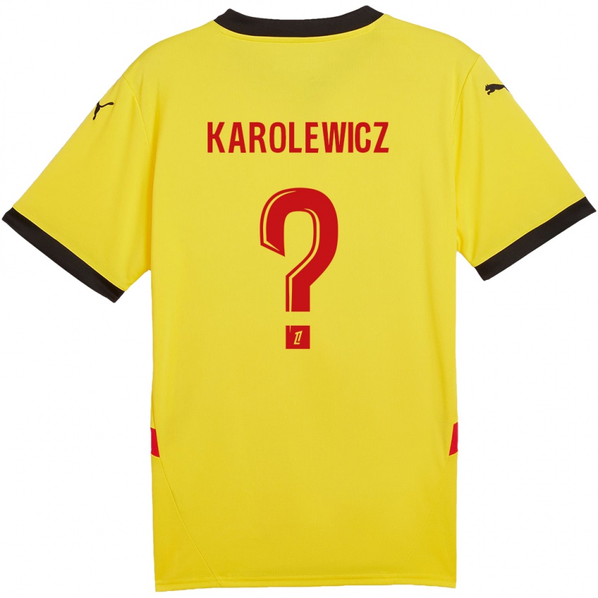 Kinder Roman Karolewicz #0 Gelb Rot Heimtrikot Trikot 2024/25 T-Shirt