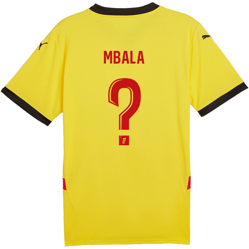 Kinder Keny Mbala #0 Gelb Rot Heimtrikot Trikot 2024/25 T-Shirt