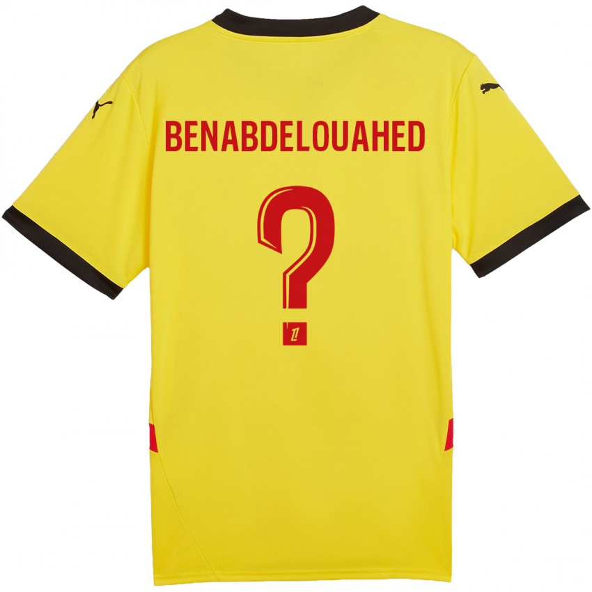 Kinder Kaïs Benabdelouahed #0 Gelb Rot Heimtrikot Trikot 2024/25 T-Shirt