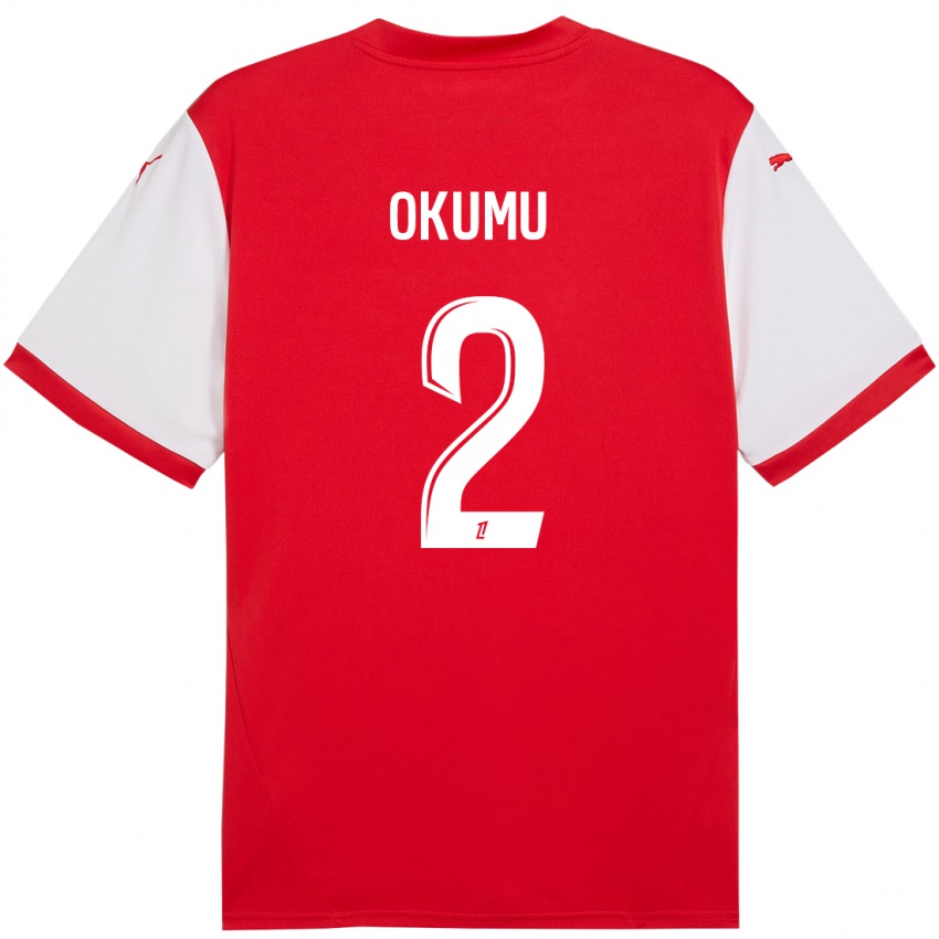 Kinder Joseph Okumu #2 Rot Weiß Heimtrikot Trikot 2024/25 T-Shirt