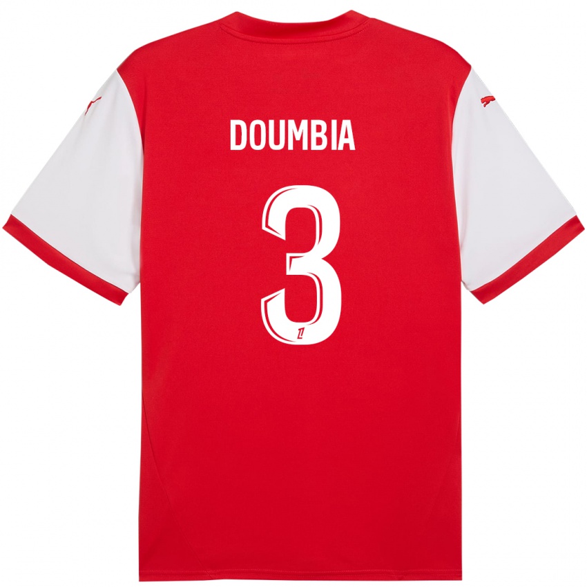 Kinder Kamory Doumbia #3 Rot Weiß Heimtrikot Trikot 2024/25 T-Shirt