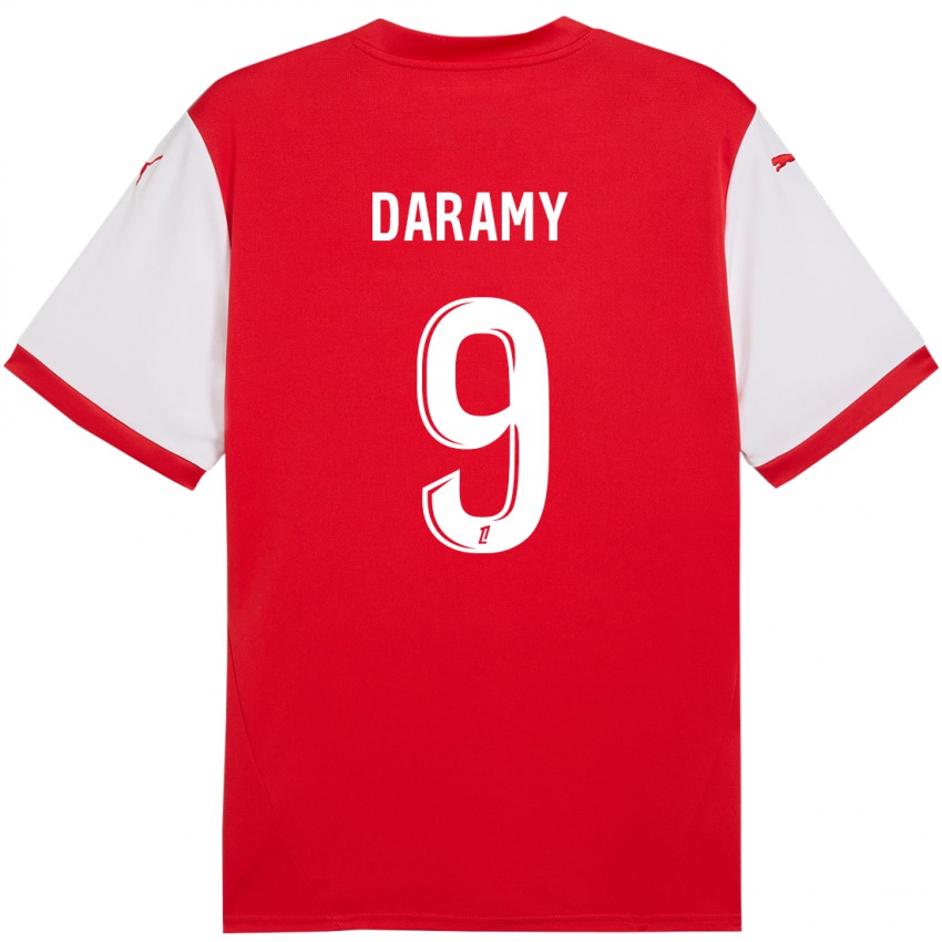 Kinder Mohamed Daramy #9 Rot Weiß Heimtrikot Trikot 2024/25 T-Shirt