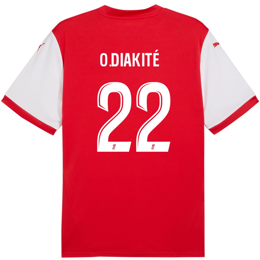 Kinder Oumar Diakité #22 Rot Weiß Heimtrikot Trikot 2024/25 T-Shirt