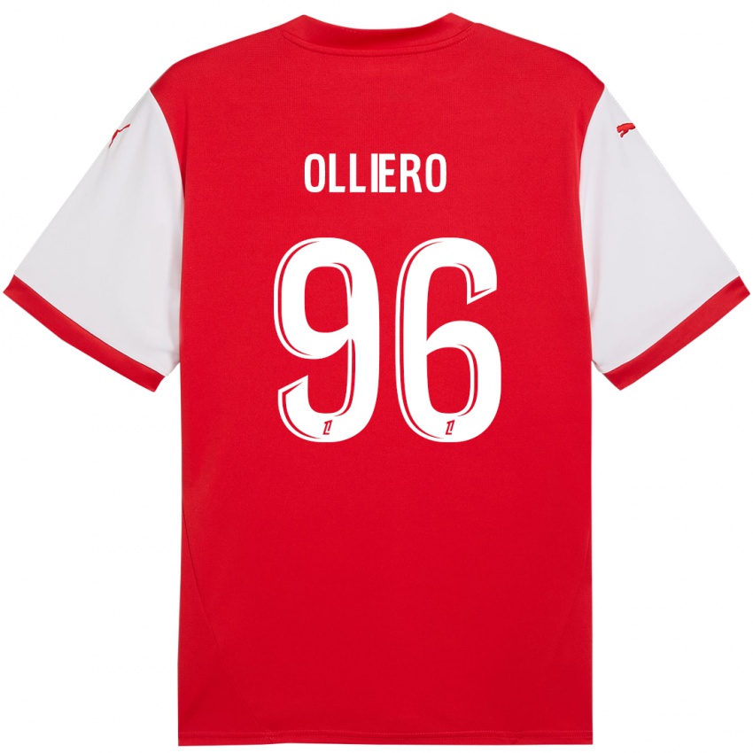 Kinder Alexandre Olliero #96 Rot Weiß Heimtrikot Trikot 2024/25 T-Shirt