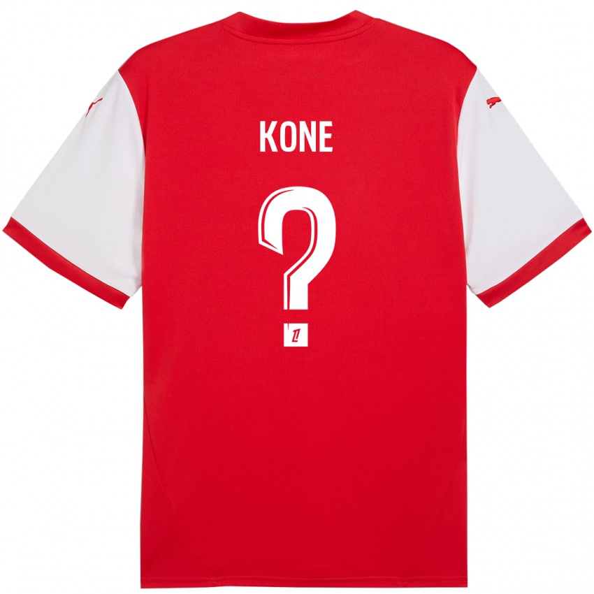 Kinder Abdoul Koné #0 Rot Weiß Heimtrikot Trikot 2024/25 T-Shirt