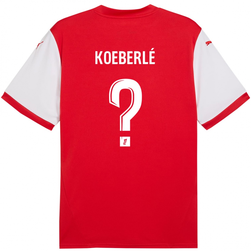 Kinder Samuel Koeberlé #0 Rot Weiß Heimtrikot Trikot 2024/25 T-Shirt