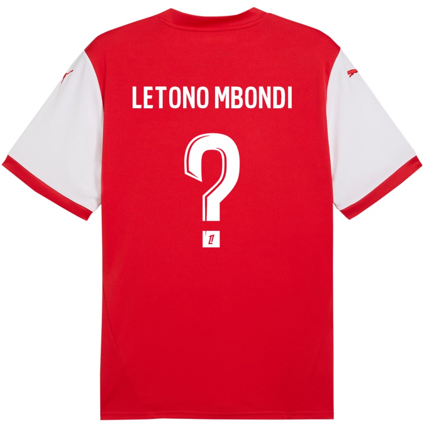 Kinder Christ-Emmanuel Letono Mbondi #0 Rot Weiß Heimtrikot Trikot 2024/25 T-Shirt