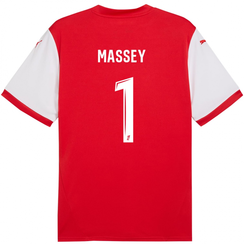 Kinder Kayza Massey #1 Rot Weiß Heimtrikot Trikot 2024/25 T-Shirt