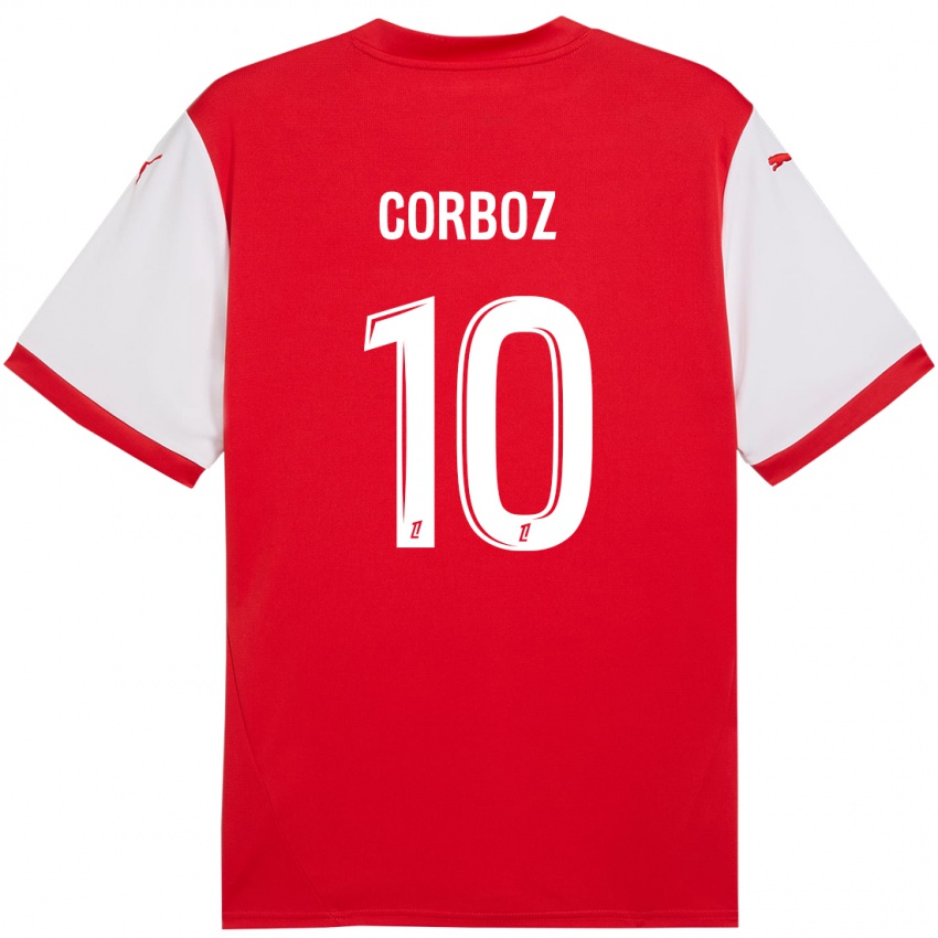 Kinder Rachel Corboz #10 Rot Weiß Heimtrikot Trikot 2024/25 T-Shirt