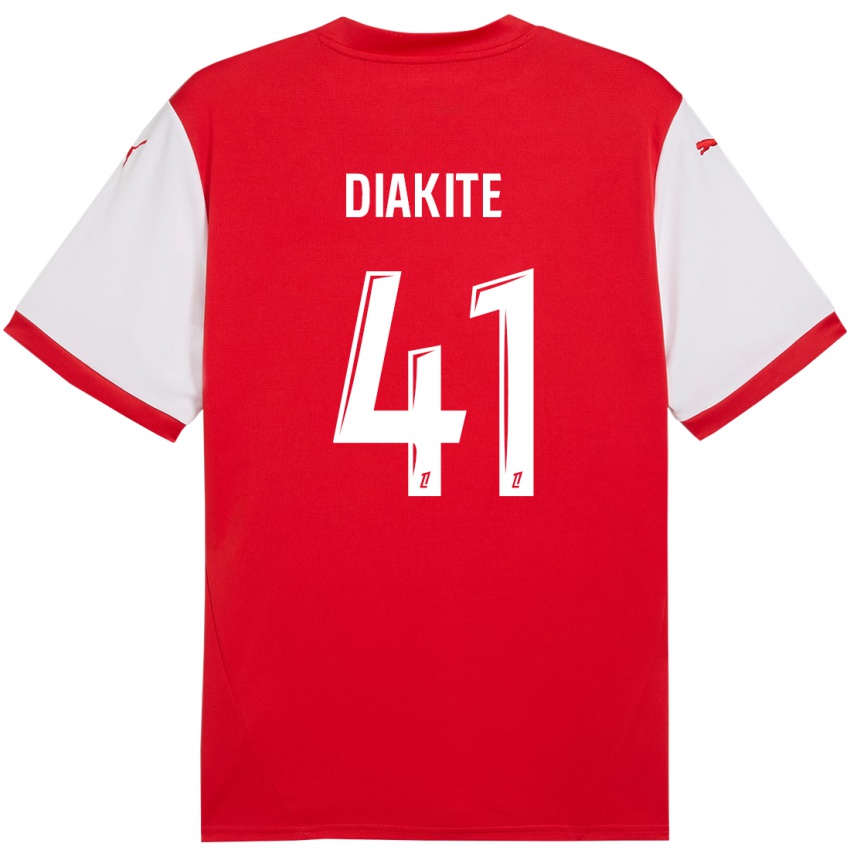 Kinder Ibrahim Diakité #41 Rot Weiß Heimtrikot Trikot 2024/25 T-Shirt