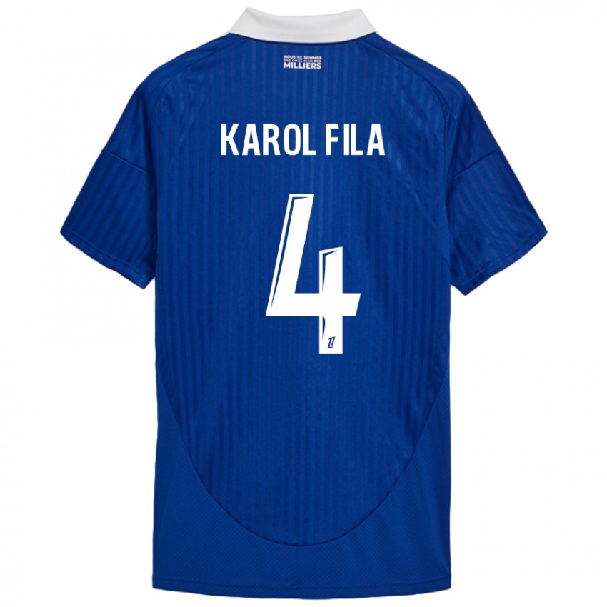 Kinder Karol Fila #4 Blau Weiß Heimtrikot Trikot 2024/25 T-Shirt