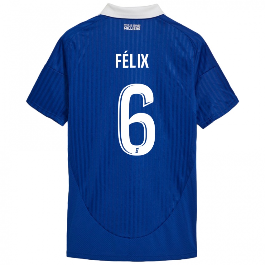 Kinder Félix Lemaréchal #6 Blau Weiß Heimtrikot Trikot 2024/25 T-Shirt