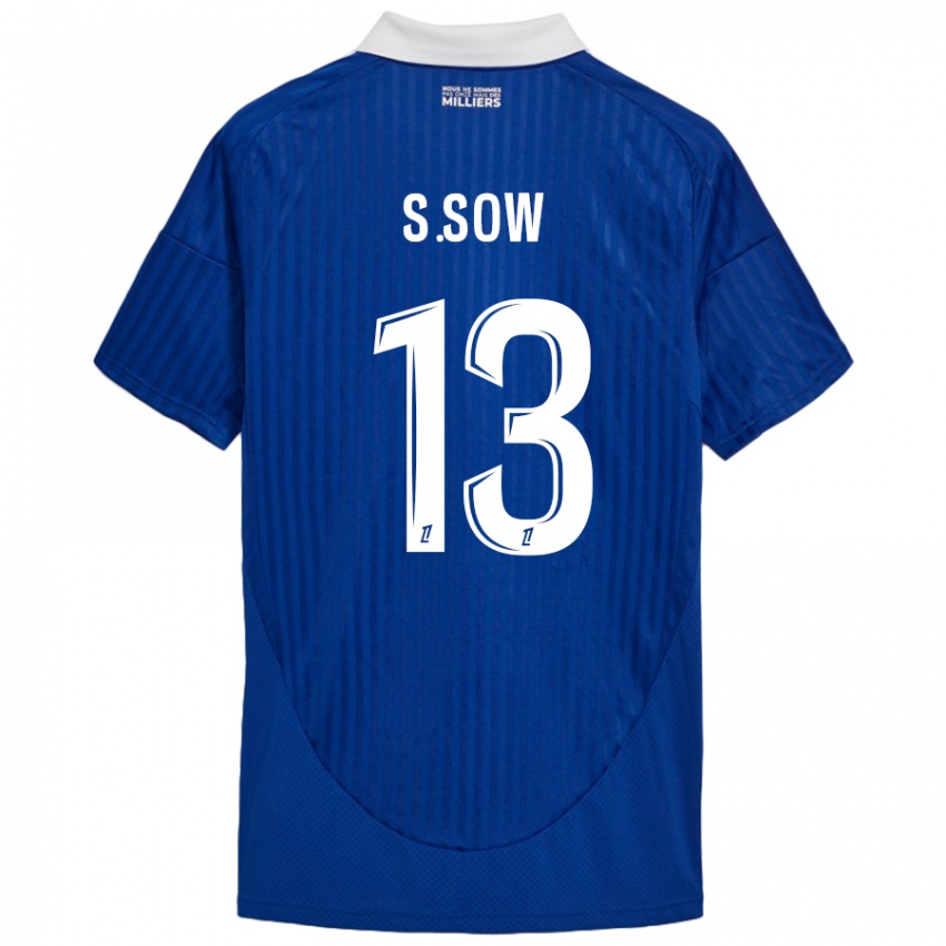 Kinder Saïdou Sow #13 Blau Weiß Heimtrikot Trikot 2024/25 T-Shirt