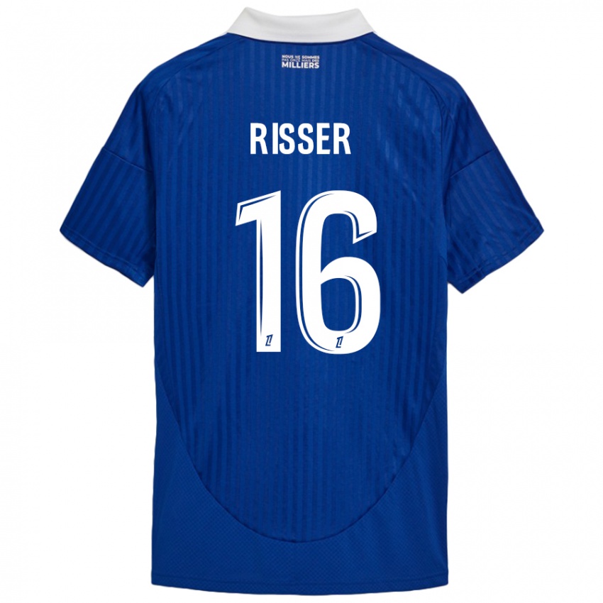 Kinder Robin Risser #16 Blau Weiß Heimtrikot Trikot 2024/25 T-Shirt