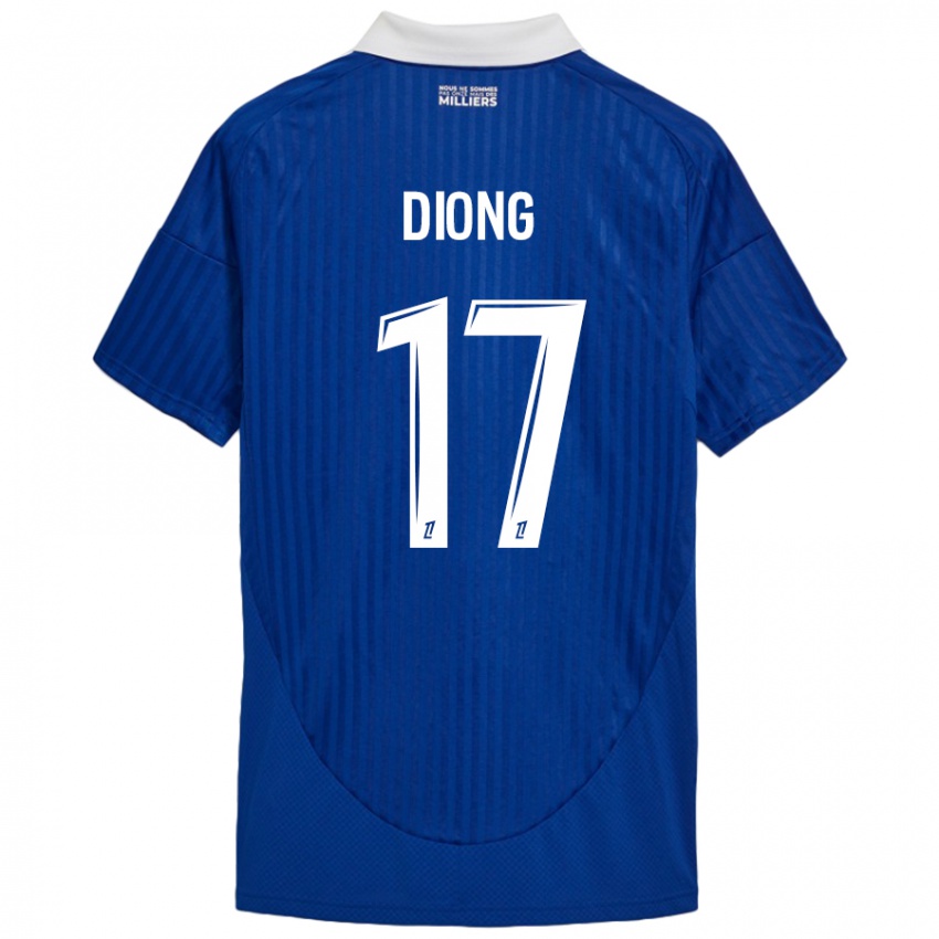 Kinder Pape Diong #17 Blau Weiß Heimtrikot Trikot 2024/25 T-Shirt