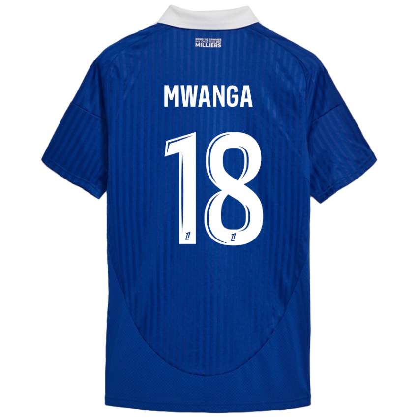 Kinder Junior Mwanga #18 Blau Weiß Heimtrikot Trikot 2024/25 T-Shirt