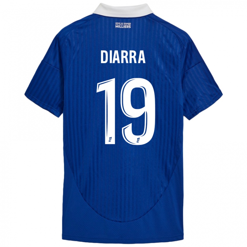 Kinder Habib Diarra #19 Blau Weiß Heimtrikot Trikot 2024/25 T-Shirt