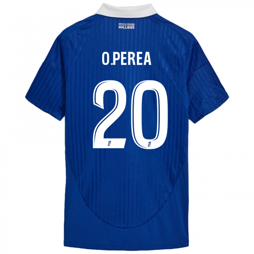 Kinder Óscar Perea #20 Blau Weiß Heimtrikot Trikot 2024/25 T-Shirt