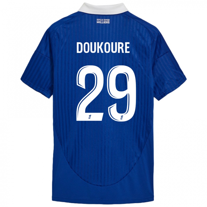 Kinder Ismaël Doukouré #29 Blau Weiß Heimtrikot Trikot 2024/25 T-Shirt