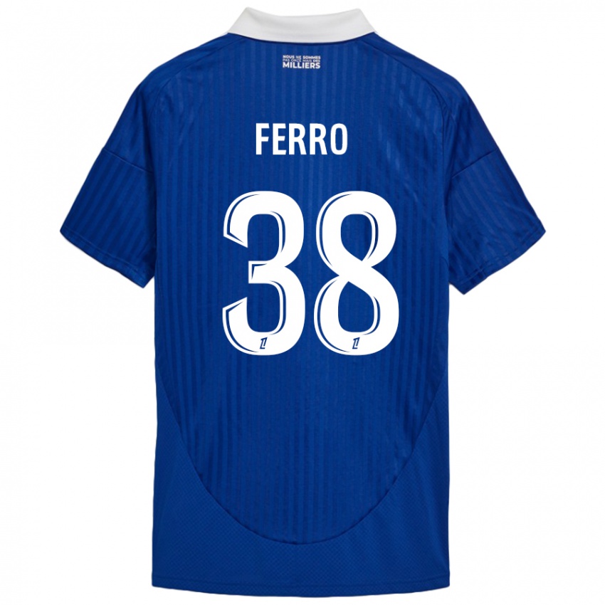 Kinder Nolan Ferro #38 Blau Weiß Heimtrikot Trikot 2024/25 T-Shirt