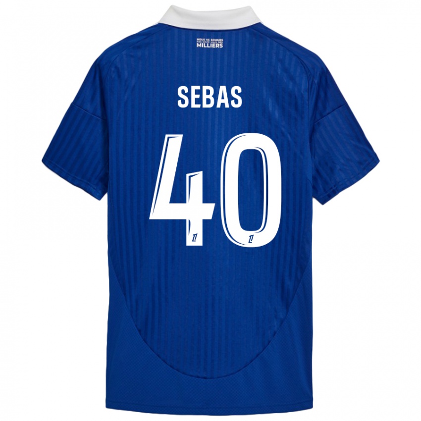 Kinder Jérémy Sebas #40 Blau Weiß Heimtrikot Trikot 2024/25 T-Shirt