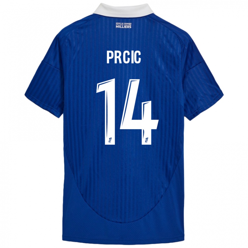 Kinder Sanjin Prcic #14 Blau Weiß Heimtrikot Trikot 2024/25 T-Shirt