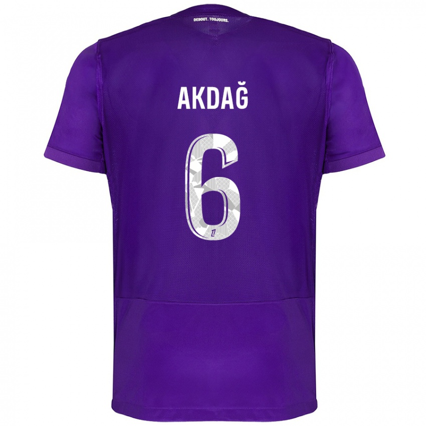 Kinder Ümit Akdağ #6 Violett Weiß Heimtrikot Trikot 2024/25 T-Shirt