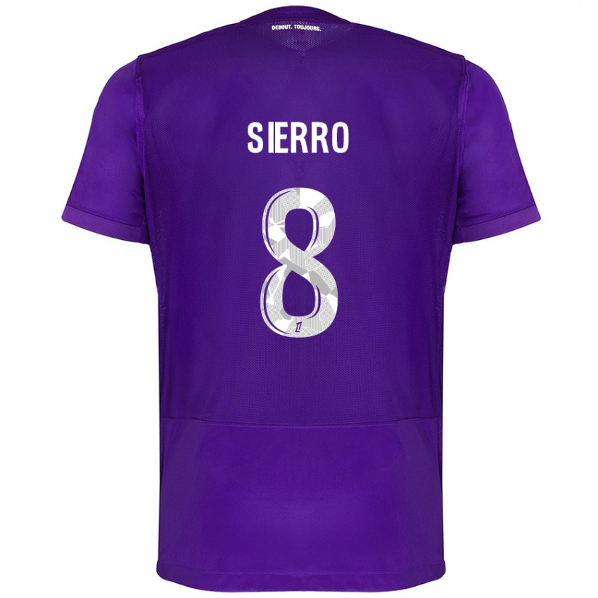 Kinder Vincent Sierro #8 Violett Weiß Heimtrikot Trikot 2024/25 T-Shirt