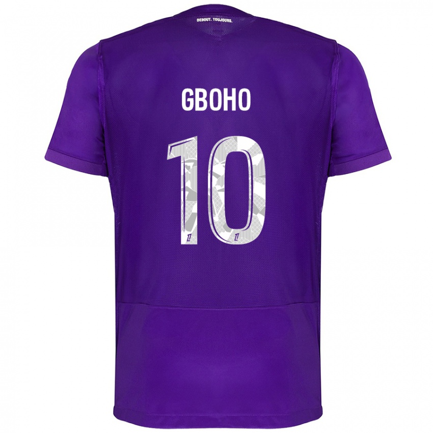 Kinder Yann Gboho #10 Violett Weiß Heimtrikot Trikot 2024/25 T-Shirt