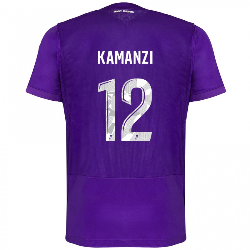 Kinder Warren Kamanzi #12 Violett Weiß Heimtrikot Trikot 2024/25 T-Shirt