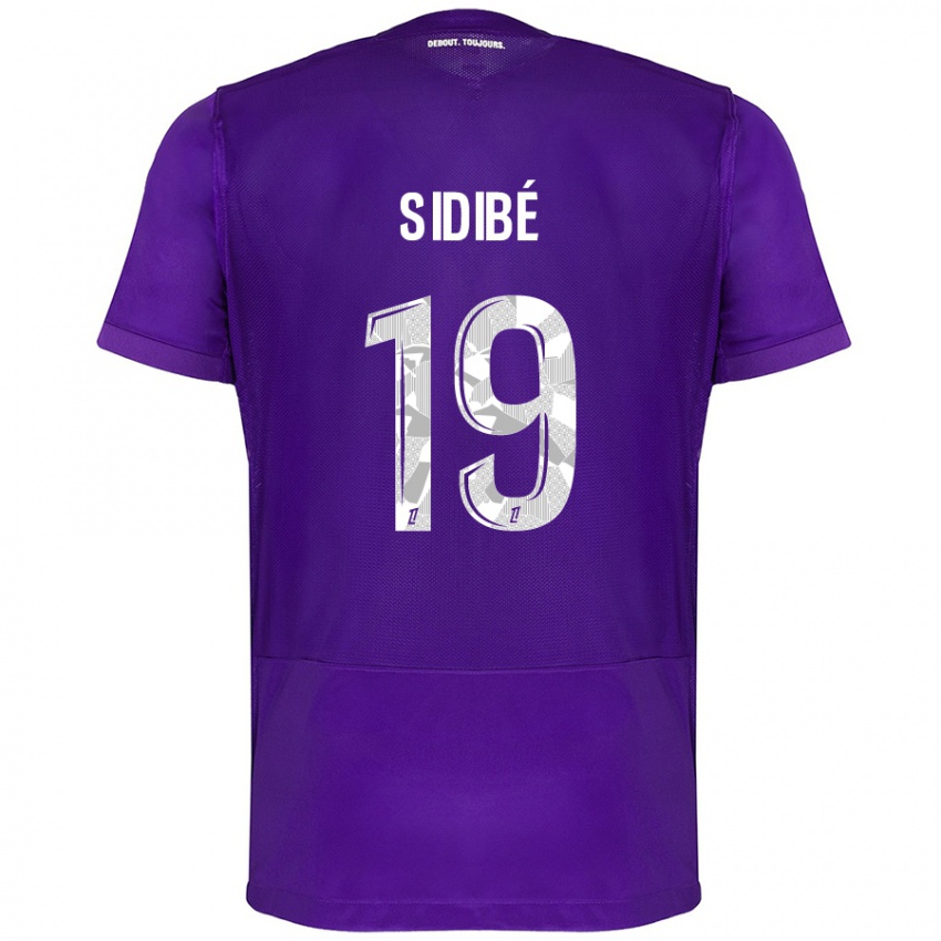 Kinder Djibril Sidibé #19 Violett Weiß Heimtrikot Trikot 2024/25 T-Shirt