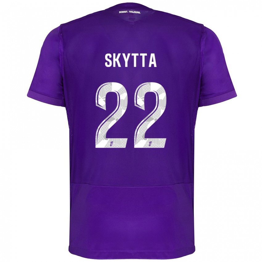 Kinder Naatan Skyttä #22 Violett Weiß Heimtrikot Trikot 2024/25 T-Shirt