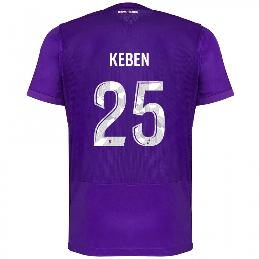 Kinder Kévin Keben #25 Violett Weiß Heimtrikot Trikot 2024/25 T-Shirt