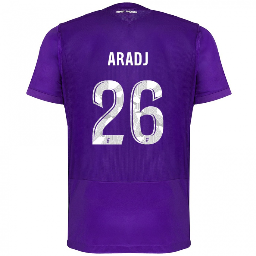 Kinder Ylies Aradj #26 Violett Weiß Heimtrikot Trikot 2024/25 T-Shirt