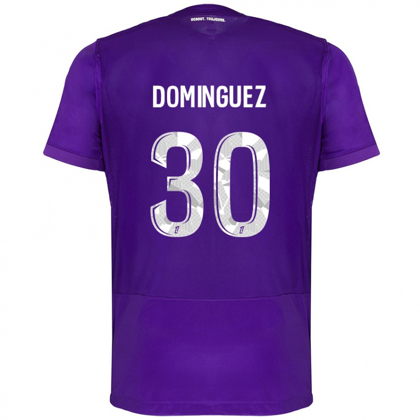 Kinder Álex Domínguez #30 Violett Weiß Heimtrikot Trikot 2024/25 T-Shirt