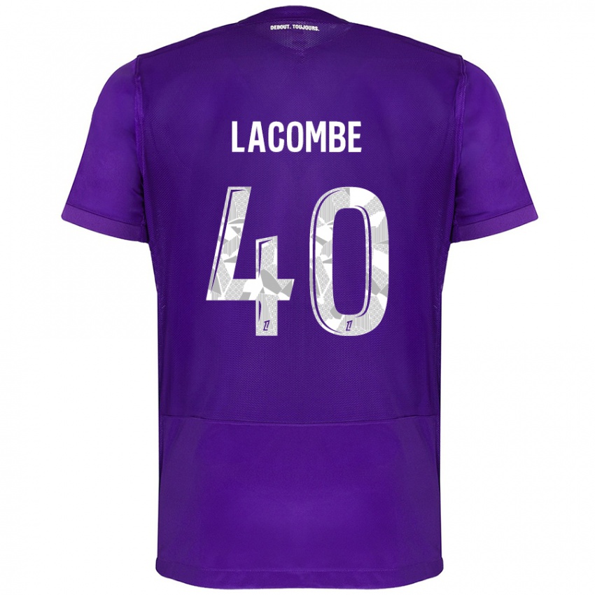 Kinder Justin Lacombe #40 Violett Weiß Heimtrikot Trikot 2024/25 T-Shirt