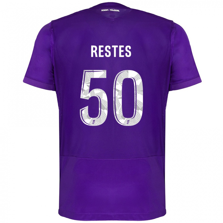 Kinder Guillaume Restes #50 Violett Weiß Heimtrikot Trikot 2024/25 T-Shirt