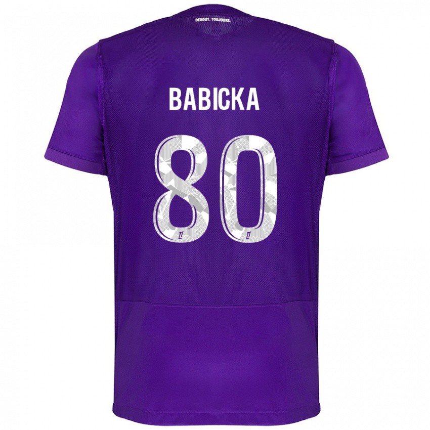 Kinder Shavy Babicka #80 Violett Weiß Heimtrikot Trikot 2024/25 T-Shirt