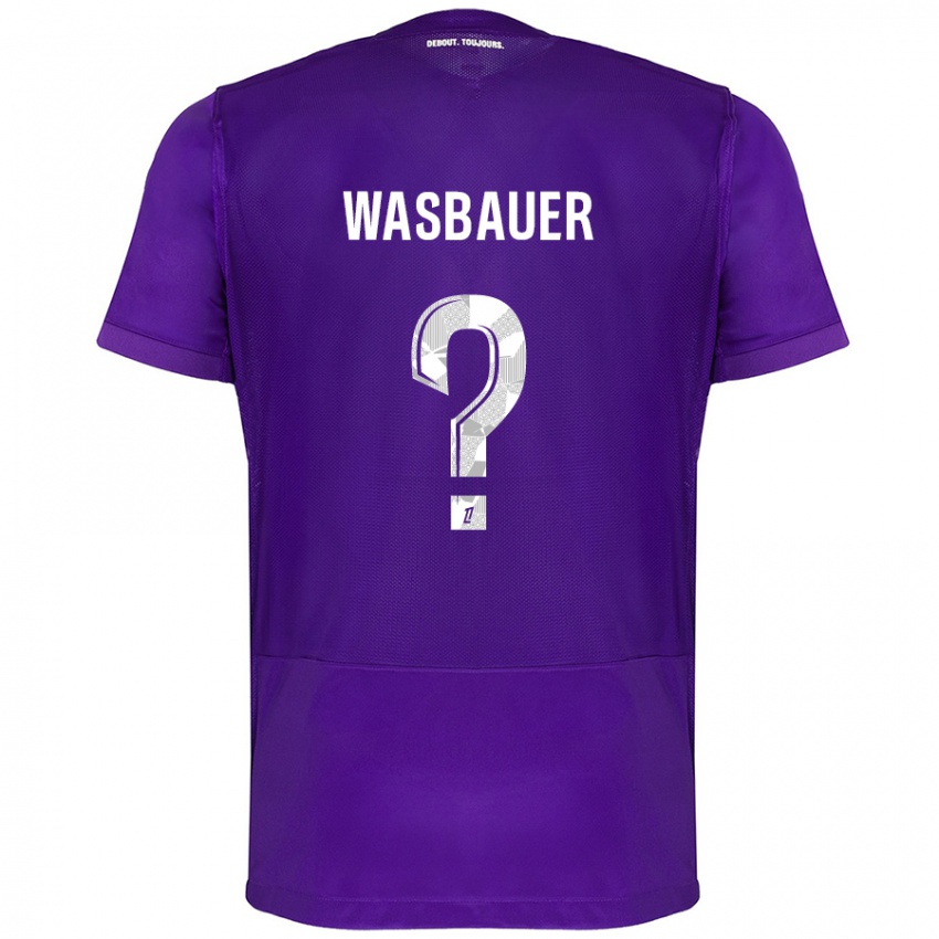 Kinder Nicolas Wasbauer #0 Violett Weiß Heimtrikot Trikot 2024/25 T-Shirt