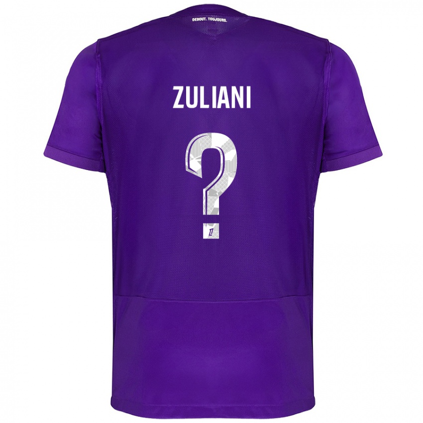 Kinder Edhy Zuliani #0 Violett Weiß Heimtrikot Trikot 2024/25 T-Shirt