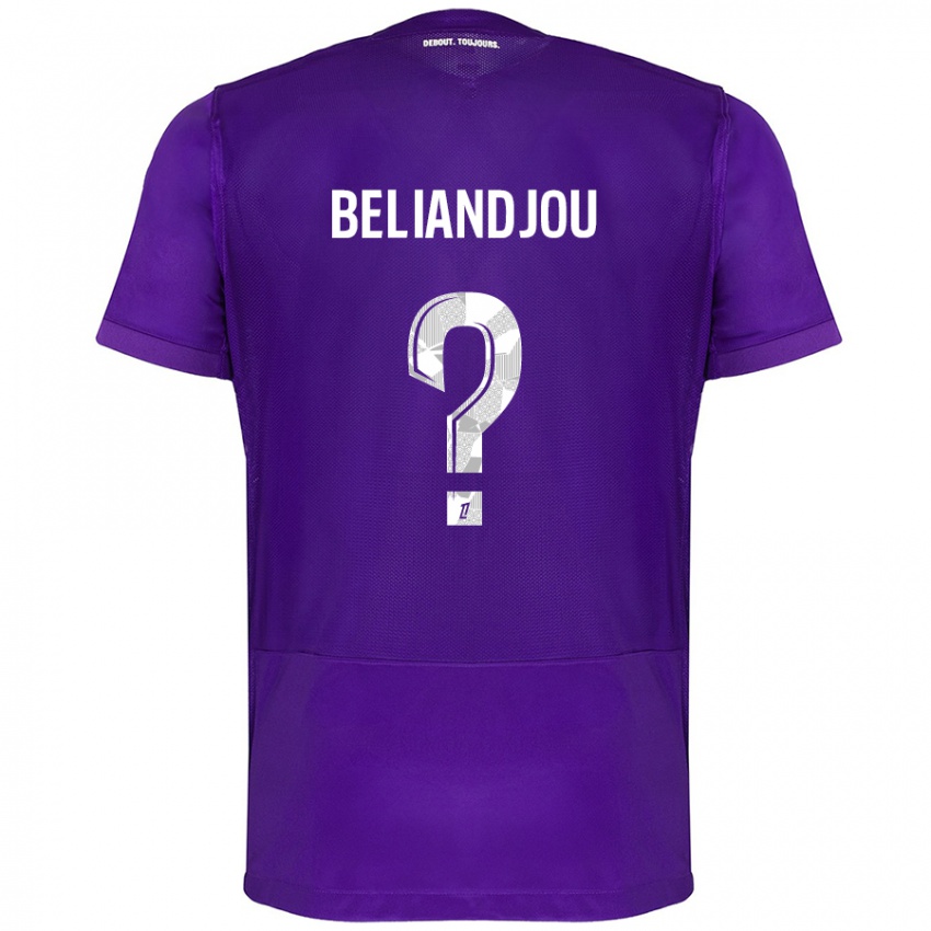 Kinder Ruben Beliandjou #0 Violett Weiß Heimtrikot Trikot 2024/25 T-Shirt