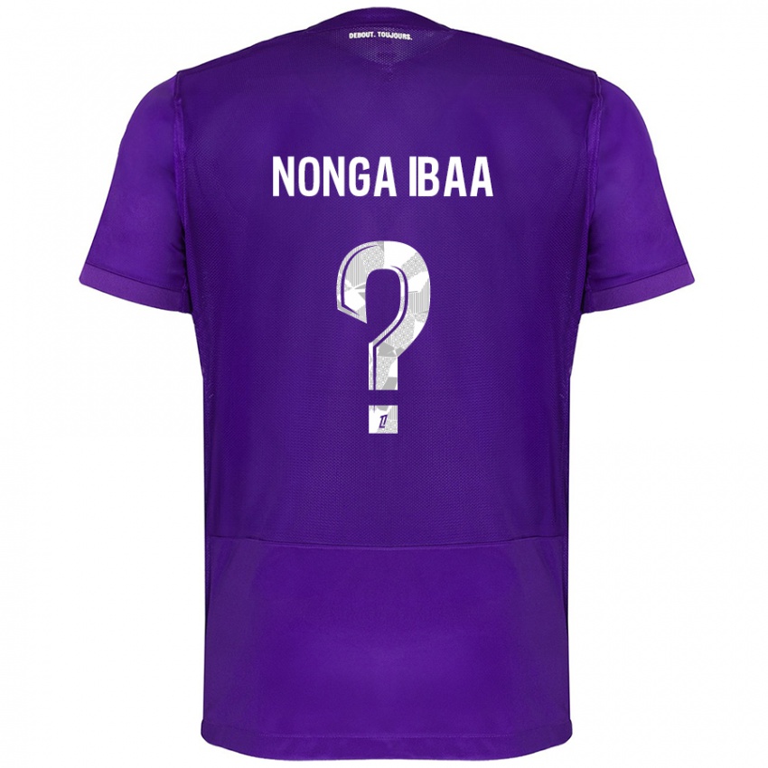 Kinder Alou Nonga Ibaa #0 Violett Weiß Heimtrikot Trikot 2024/25 T-Shirt