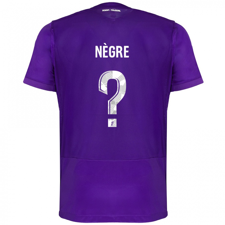 Kinder Thibo Nègre #0 Violett Weiß Heimtrikot Trikot 2024/25 T-Shirt