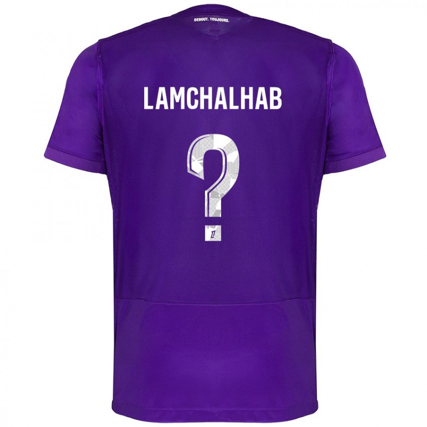 Kinder Merwan Lamchalhab #0 Violett Weiß Heimtrikot Trikot 2024/25 T-Shirt