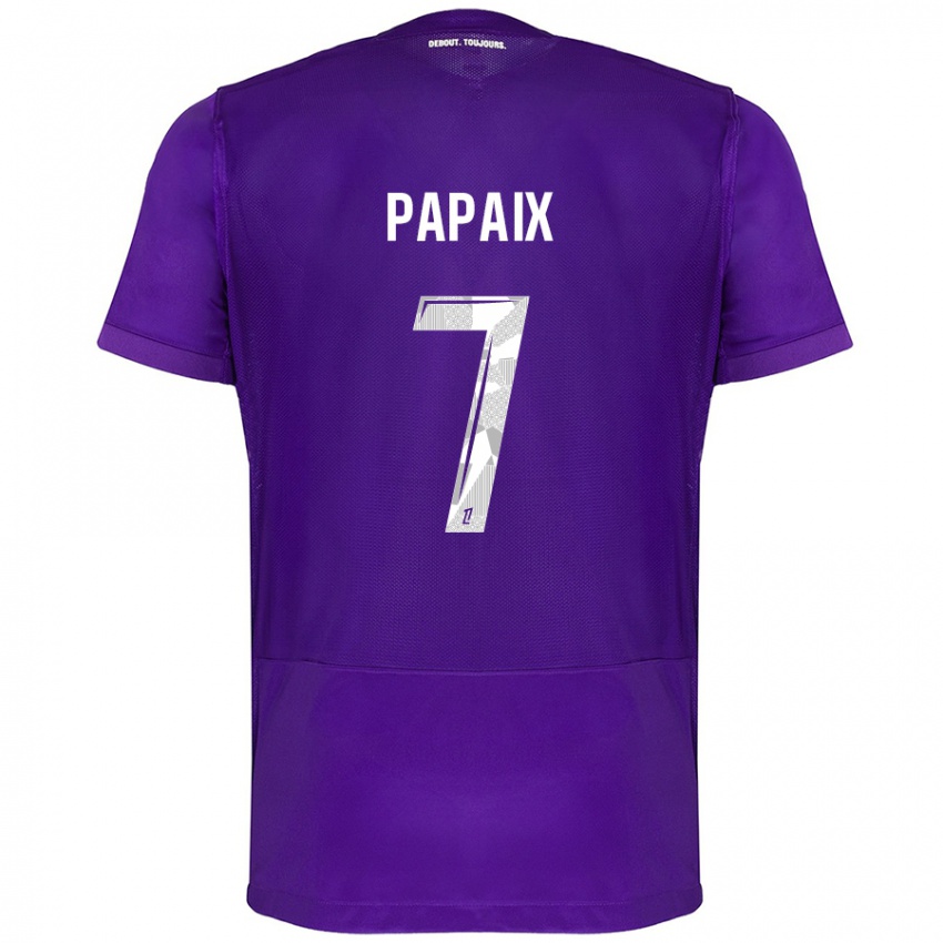 Kinder Marie Papaix #7 Violett Weiß Heimtrikot Trikot 2024/25 T-Shirt