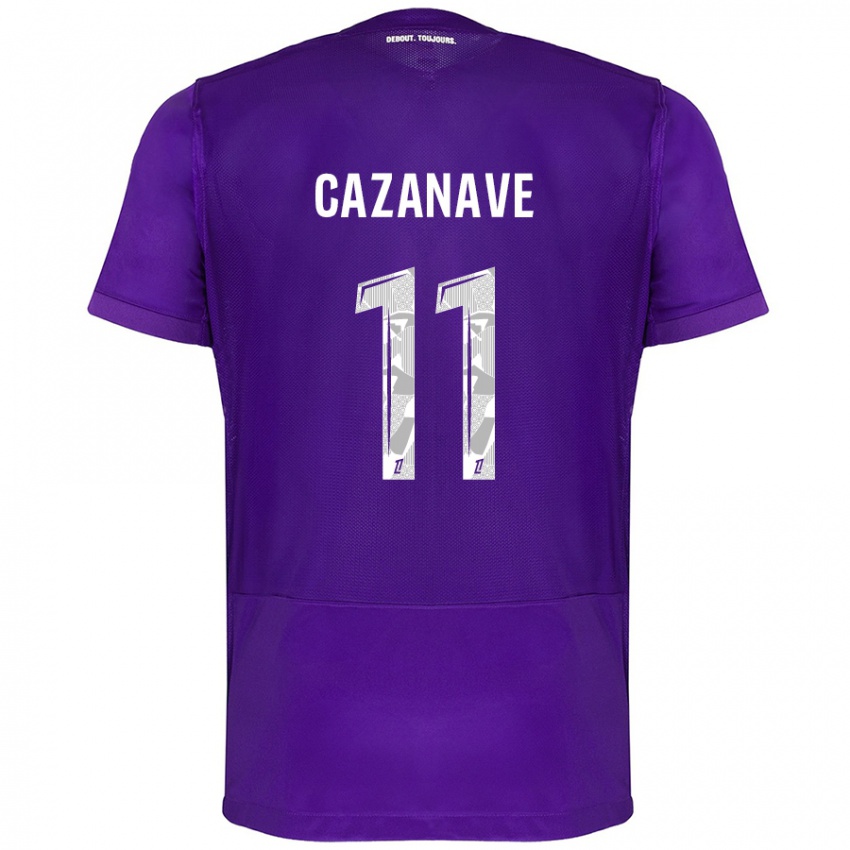 Kinder Julie Cazanave #11 Violett Weiß Heimtrikot Trikot 2024/25 T-Shirt