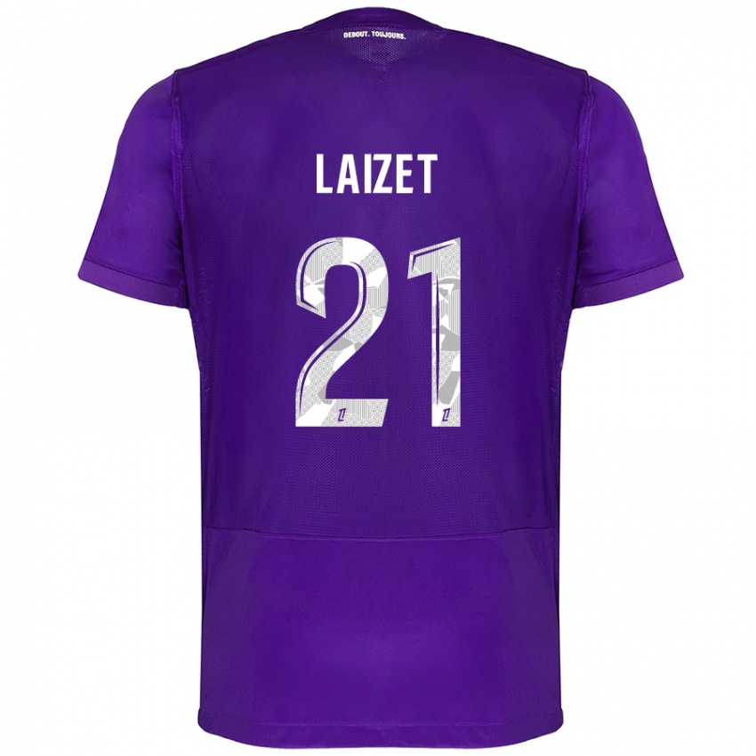 Kinder Emma Laizet #21 Violett Weiß Heimtrikot Trikot 2024/25 T-Shirt