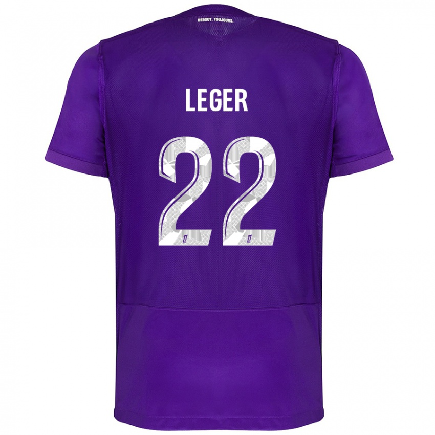 Kinder Christelle Léger #22 Violett Weiß Heimtrikot Trikot 2024/25 T-Shirt