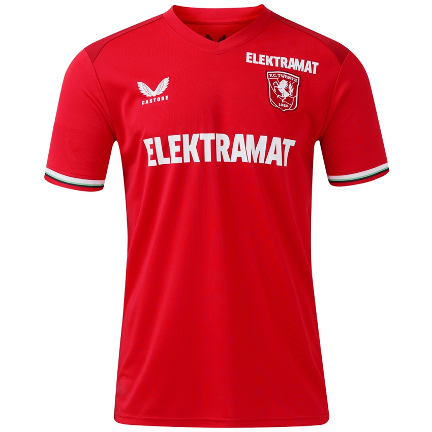 Kinder Ilias El Bouchtibi #0 Rot Weiß Heimtrikot Trikot 2024/25 T-Shirt